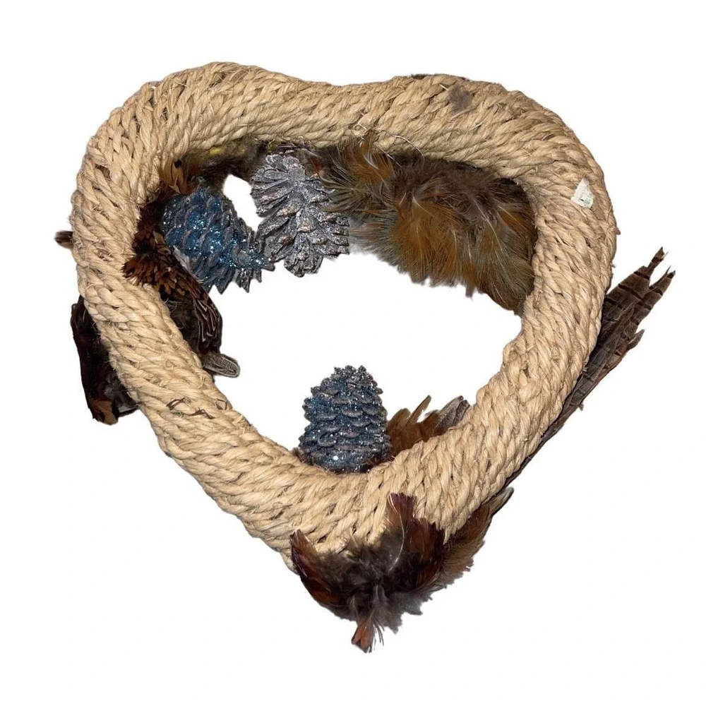 Ring Neck Pheasant Feathers Tails Pelt Down Heart Wreath Taxidermy 15